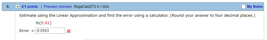 Solved Estimate using the Linear Approximation and find the | Chegg.com