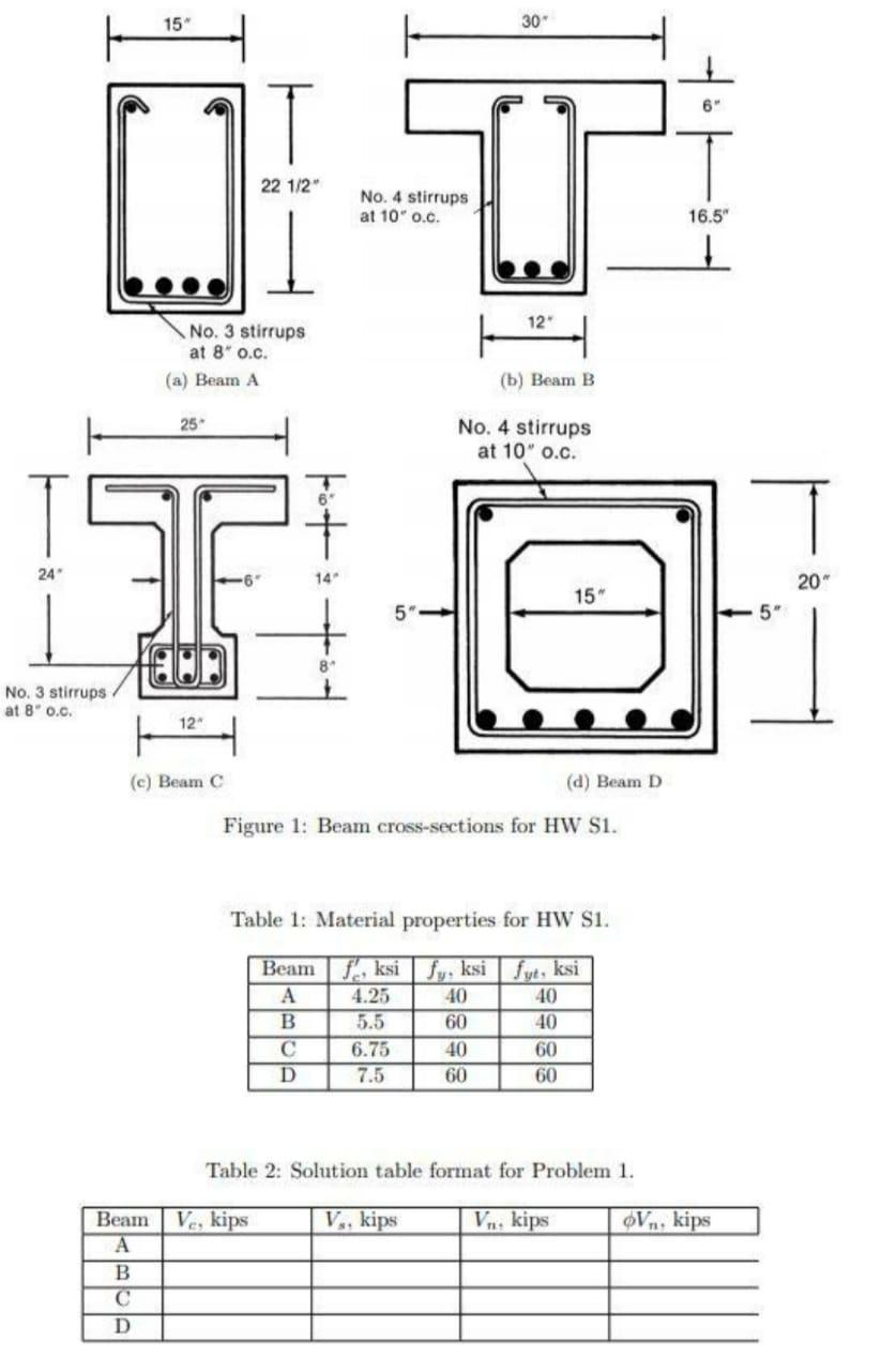 Solved 15 30 6 22 1 2 No 4 Stirrups At 10 0 C 16 5 Chegg Com