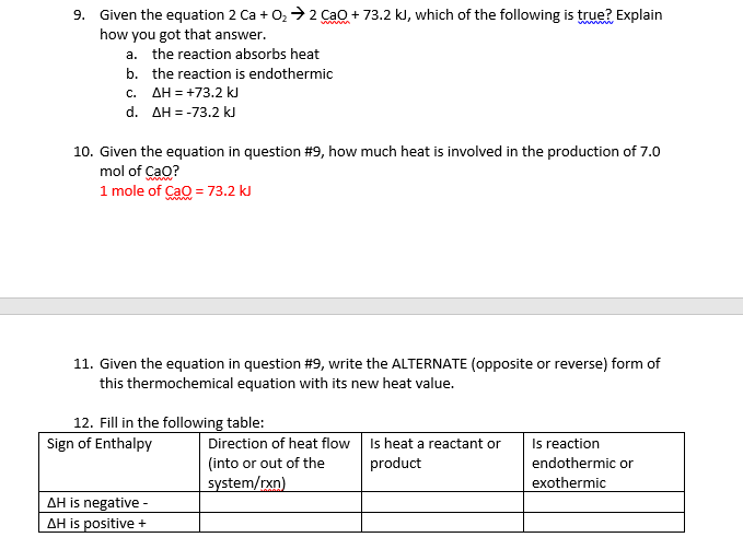 solved-9-given-the-equation-2-ca-o2-2-cao-73-2-kj-chegg