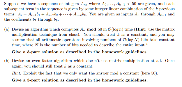 Suppose We Have A Sequence Of Integers An, Where | Chegg.com