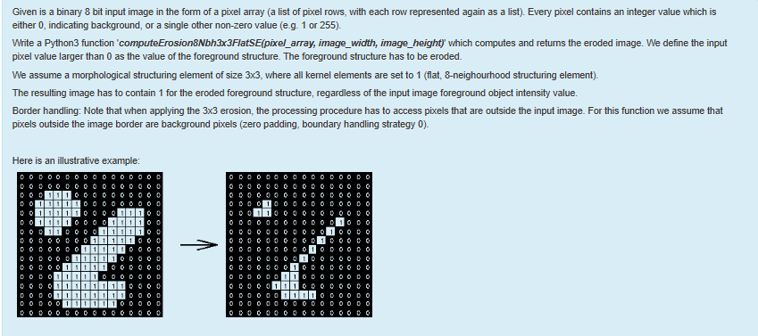 Solved Given is a binary 8 bit input image in the form of a | Chegg.com