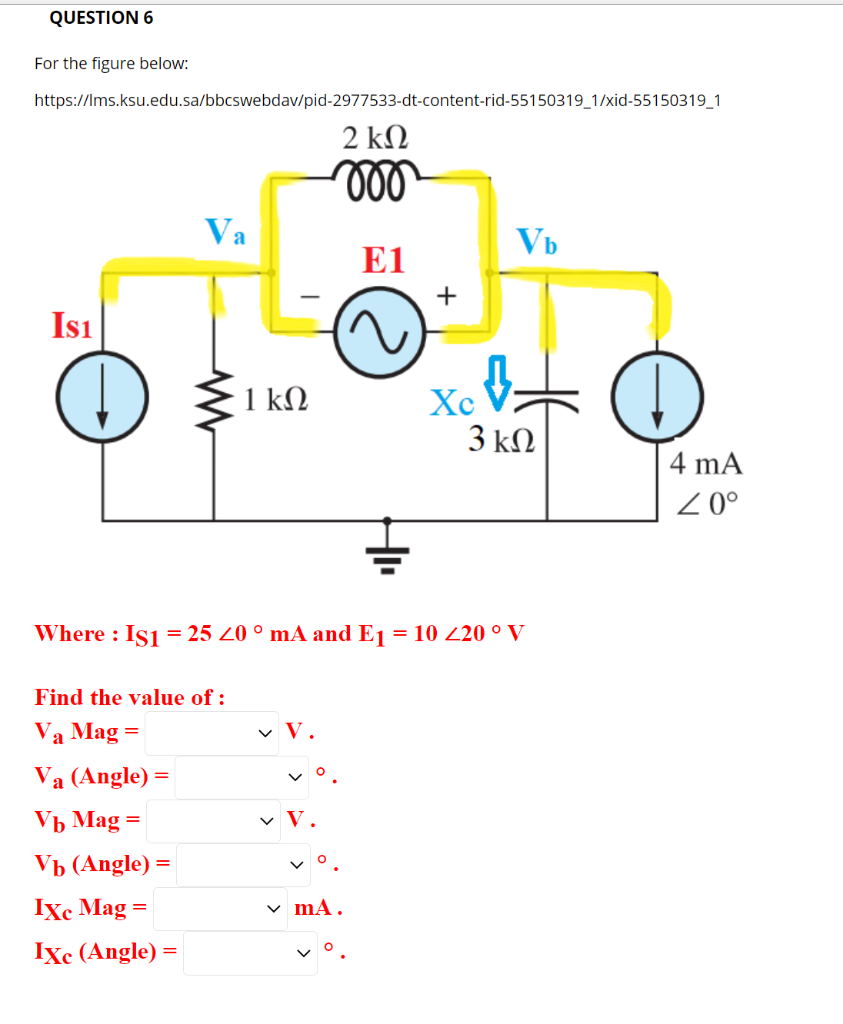 Solved QUESTION 6 For The Figure Below: | Chegg.com