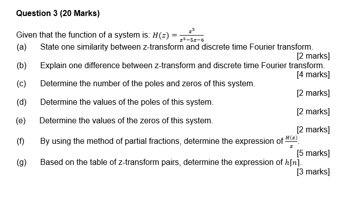 Solved Question 3 (20 Marks) 22-53-6 Given that the function | Chegg.com