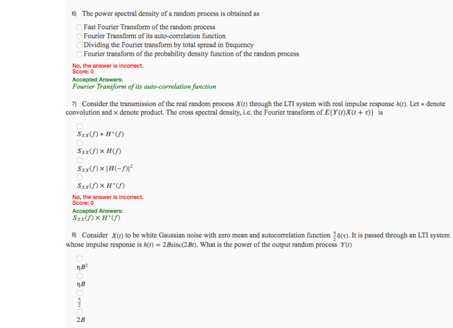 Solved 6) The power spectral density of a random process is | Chegg.com