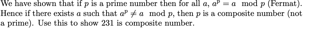 Solved We have shown that if p is a prime number then for | Chegg.com