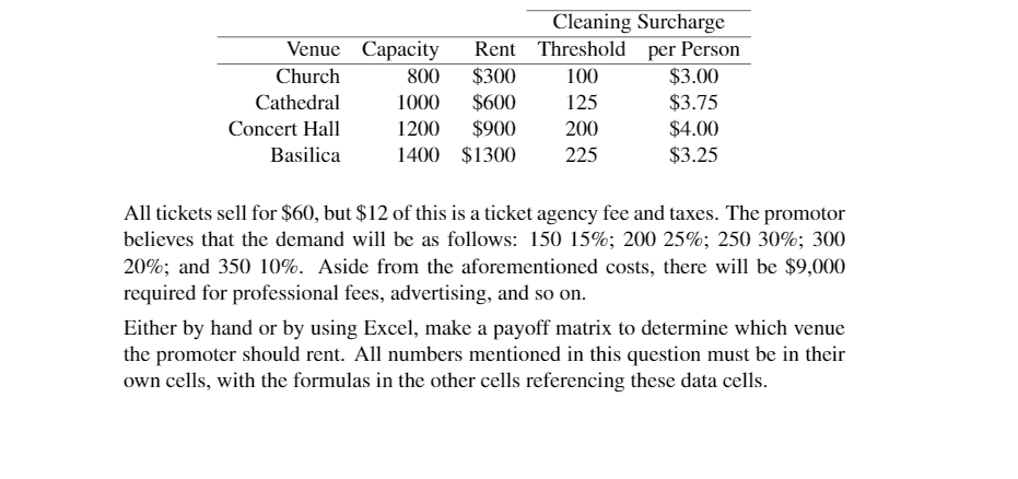 Solved 3. A concert promoter is planning a single | Chegg.com