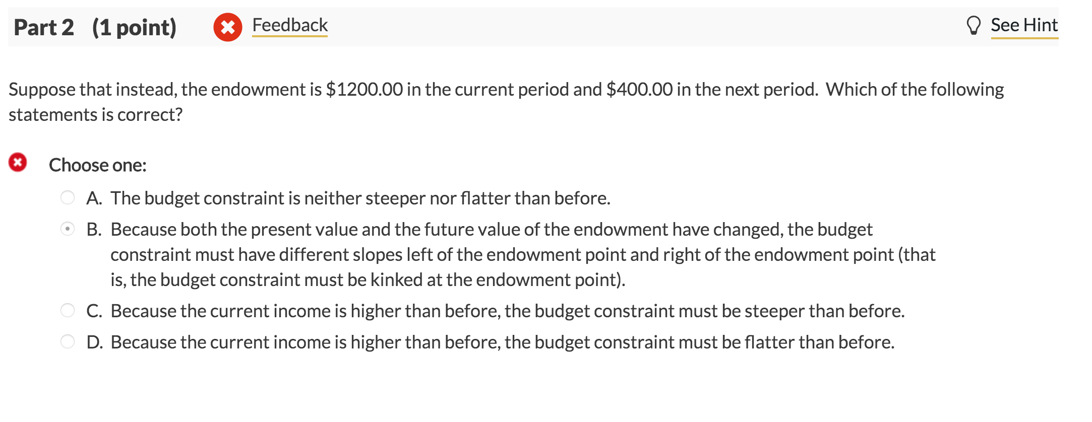 Solved Part 1 (2 points) & Feedback D See Hint A consumer