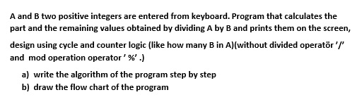 Solved A And B Two Positive Integers Are Entered From | Chegg.com