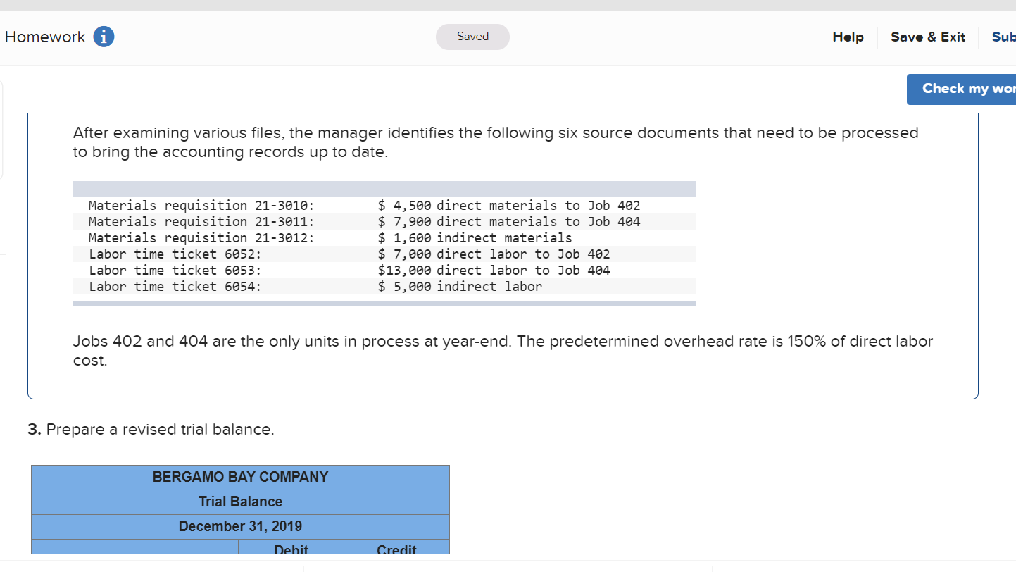 Solved - Homework Saved Help Save & Exit Submit 1 Check my | Chegg.com
