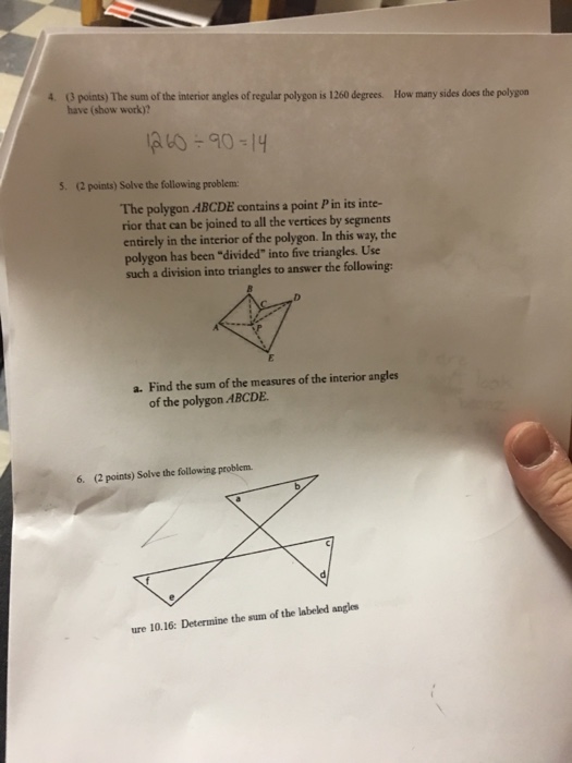 sum of all interior angles of a polygon with 9 sides