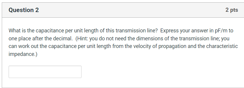 Solved What is the capacitance per unit length of this | Chegg.com
