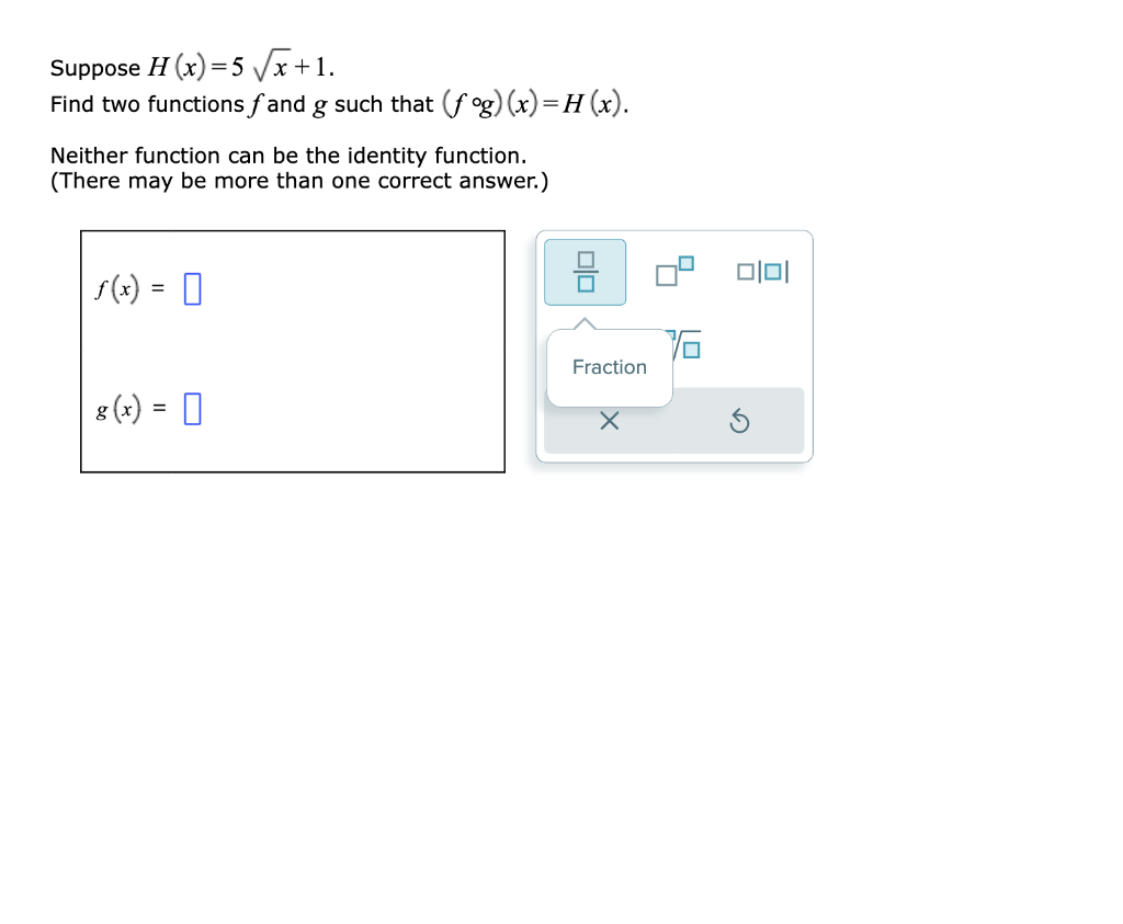 Solved Suppose H X 5x 1 Find Two Functions F And G Such