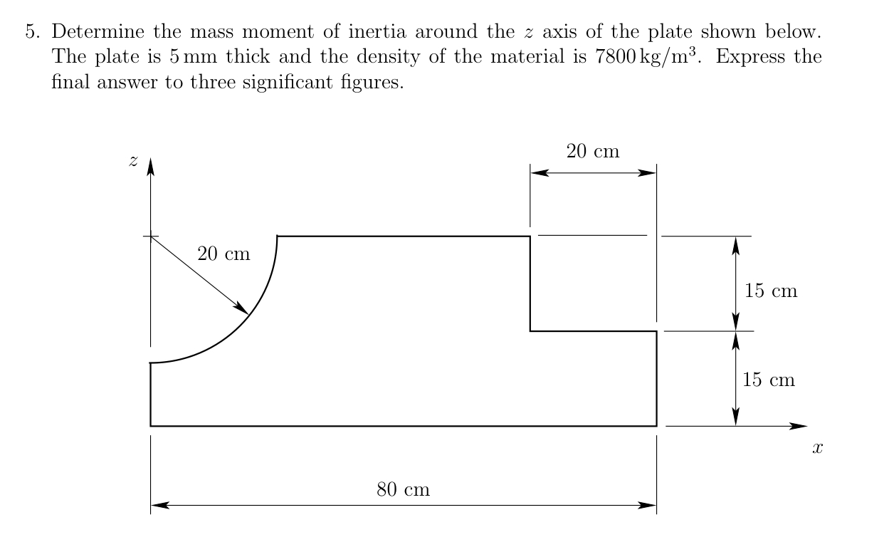 Solved 5. Determine the mass moment of inertia around the z | Chegg.com
