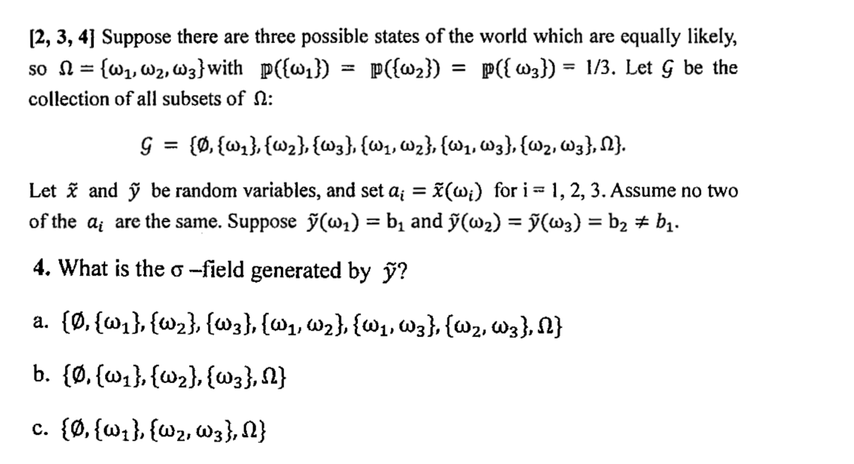 Solved [2, 3, 4] Suppose there are three possible states of | Chegg.com
