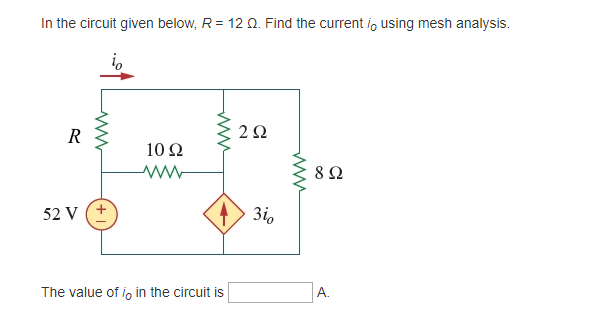 Solved In the circuit given below, R 12 2. Find the current | Chegg.com