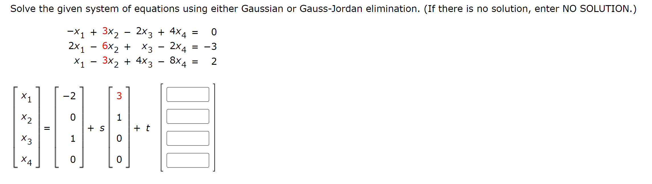 Solved Solve the given system of equations using either | Chegg.com