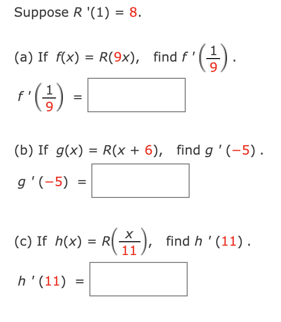 Solved Suppose R 1 8 A If F X R 9x Find F