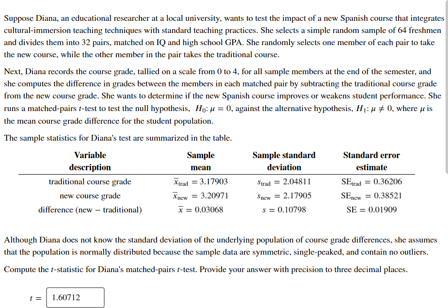 Solved Suppose Diana, an educational researcher at a local