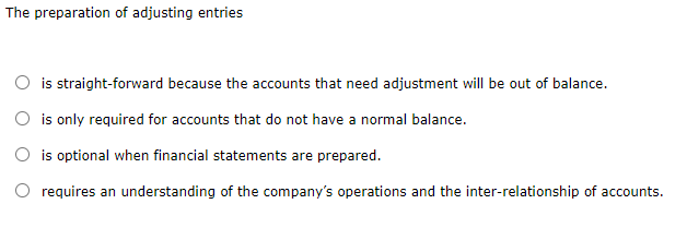 Solved The preparation of adjusting entries is | Chegg.com