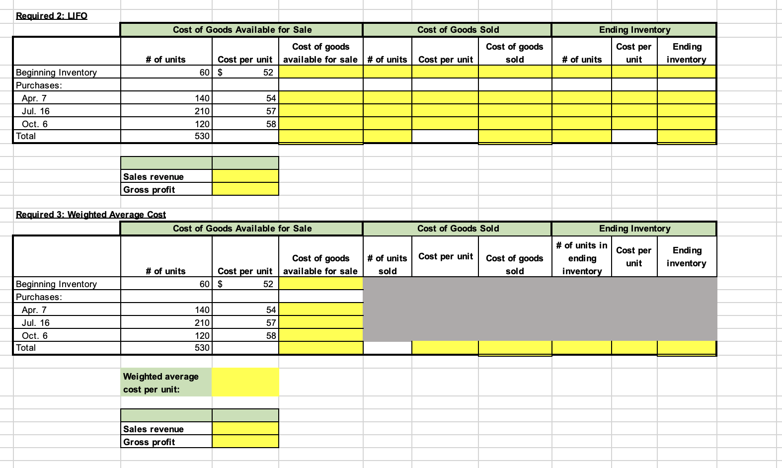 Solved Exercise 6-4a Calculate Inventory Amounts When Costs 