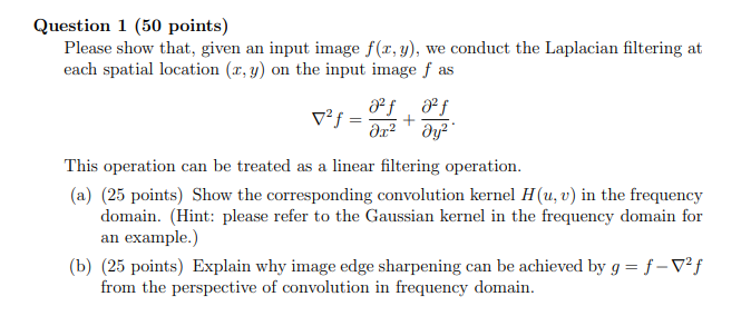 Question 1 (50 Points) Please Show That, Given An | Chegg.com