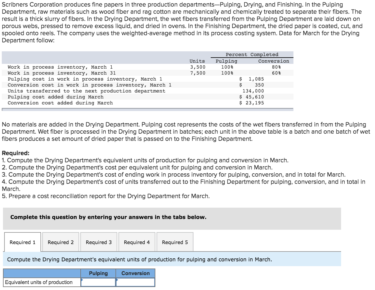 Solved Scribners Corporation produces fine papers in three