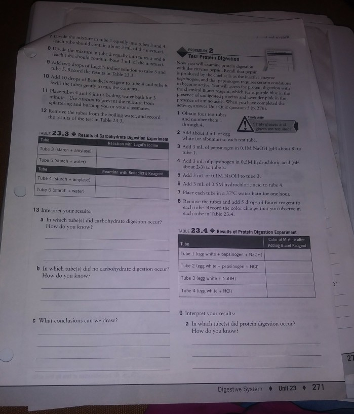 Solved Interpret your results In which tube(s) did