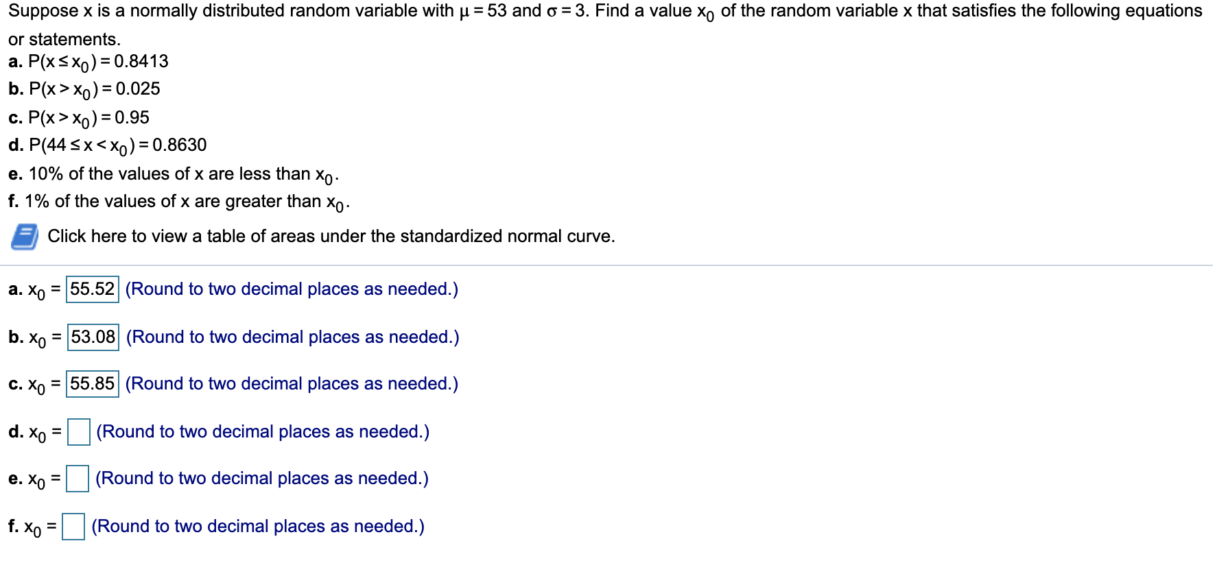 Solved Suppose x is a normally distributed random variable | Chegg.com