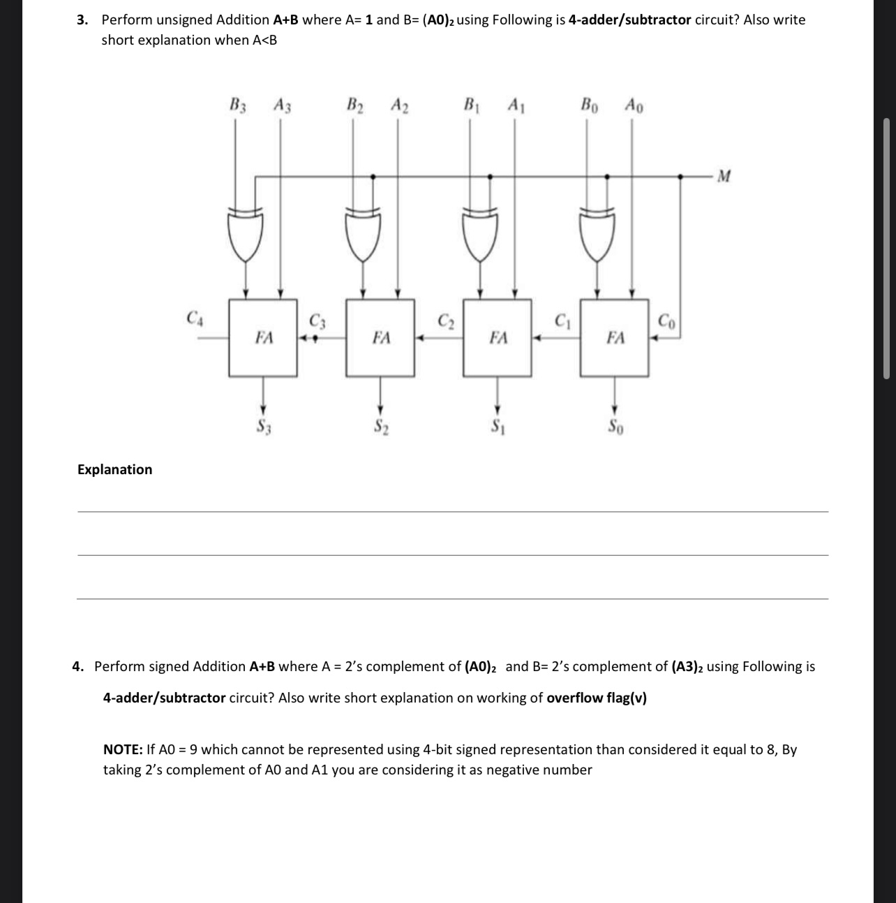 Solved 1. Design 4-bit Adder Using Just Half Adders? Only | Chegg.com