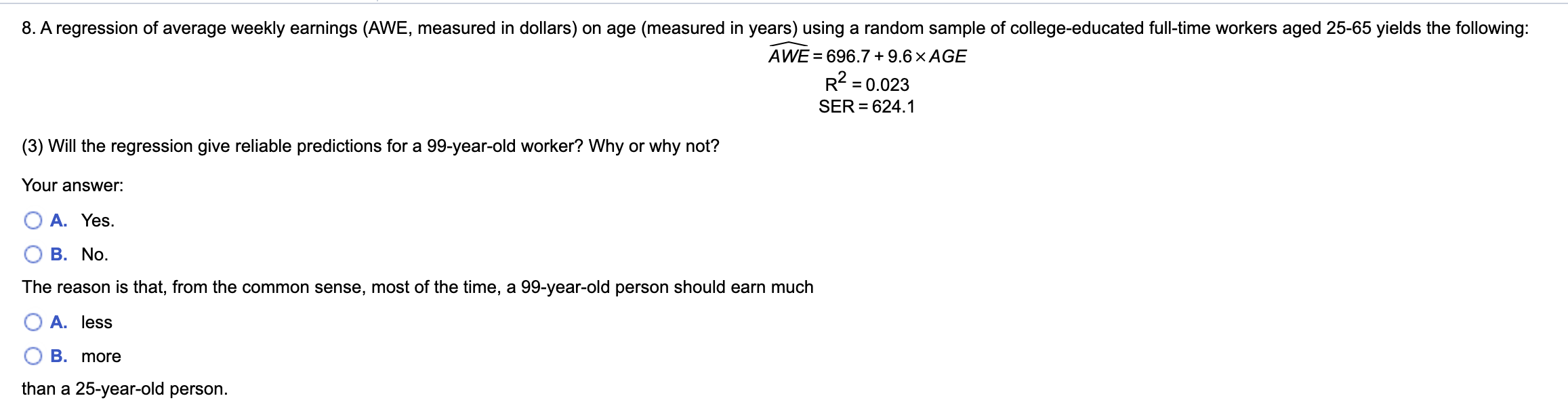 solved-8-a-regression-of-average-weekly-earnings-awe-chegg