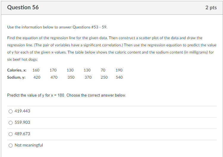 Solved Use the information below to answer Questions \#53 - | Chegg.com