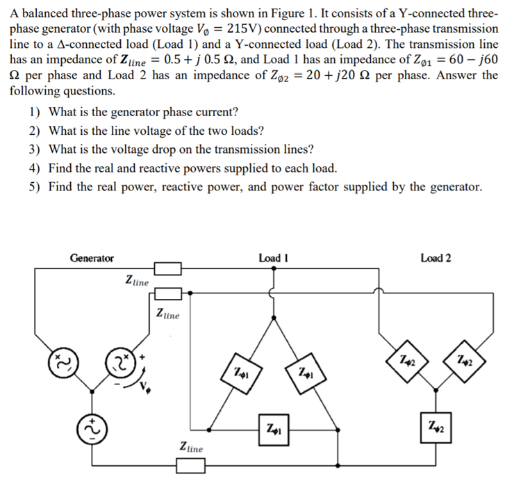 Solved A Balanced Three-phase Power System Is Shown In | Chegg.com