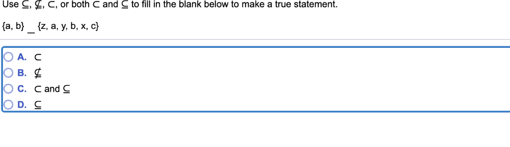 Solved Use C, , C, or both C and C to fill in the blank | Chegg.com