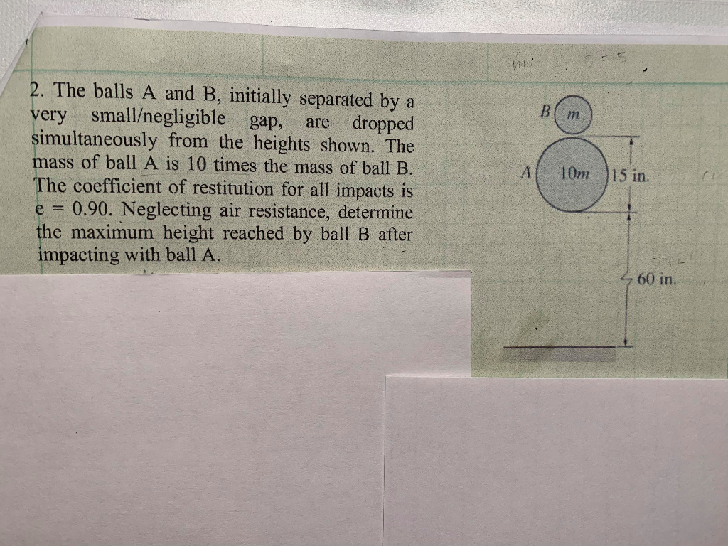 Solved 2. The Balls A And B, Initially Separated By A | Chegg.com