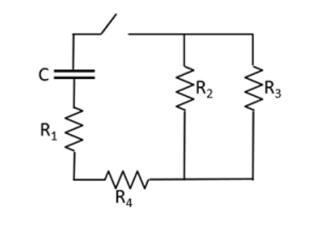 Solved capacitor is connected to a network of four resistors | Chegg.com