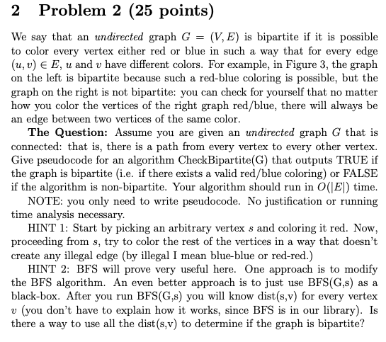 Solved 2 Problem 2 (25 points) We say that an undirected | Chegg.com