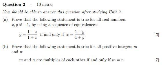 Solved Question 2 - 10 marks You should be able to answer | Chegg.com