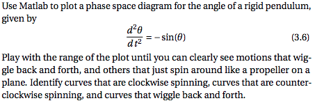 Solved Use Matlab to plot a phase space diagram for the | Chegg.com