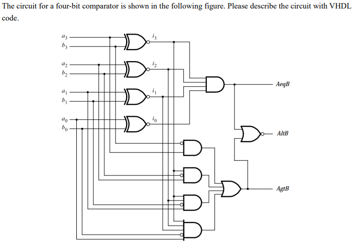 Solved The circuit for a four-bit comparator is shown in the | Chegg.com