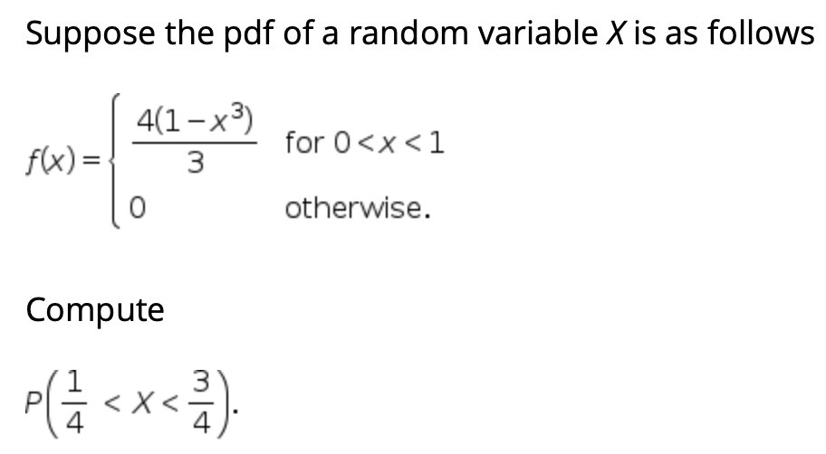 Solved Suppose the pdf of a random variable X is as follows | Chegg.com