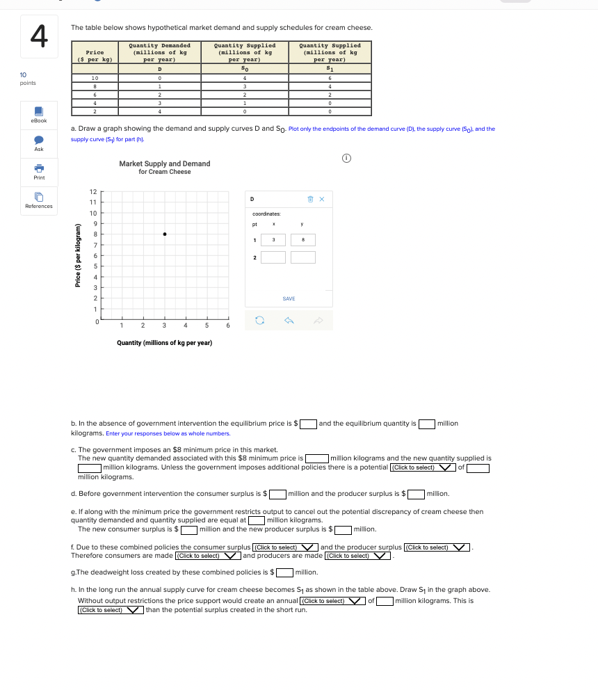 Solved The table below shows hypothetical market demand and | Chegg.com