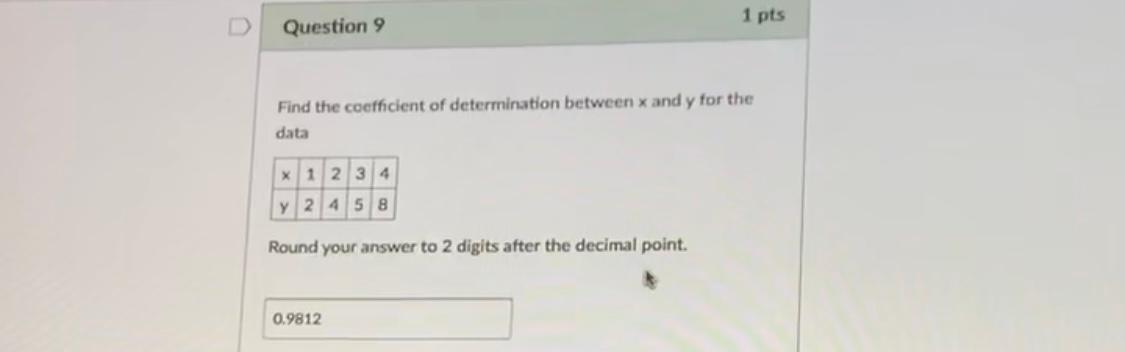 Solved D 1 pts Question 9 Find the coefficient of | Chegg.com
