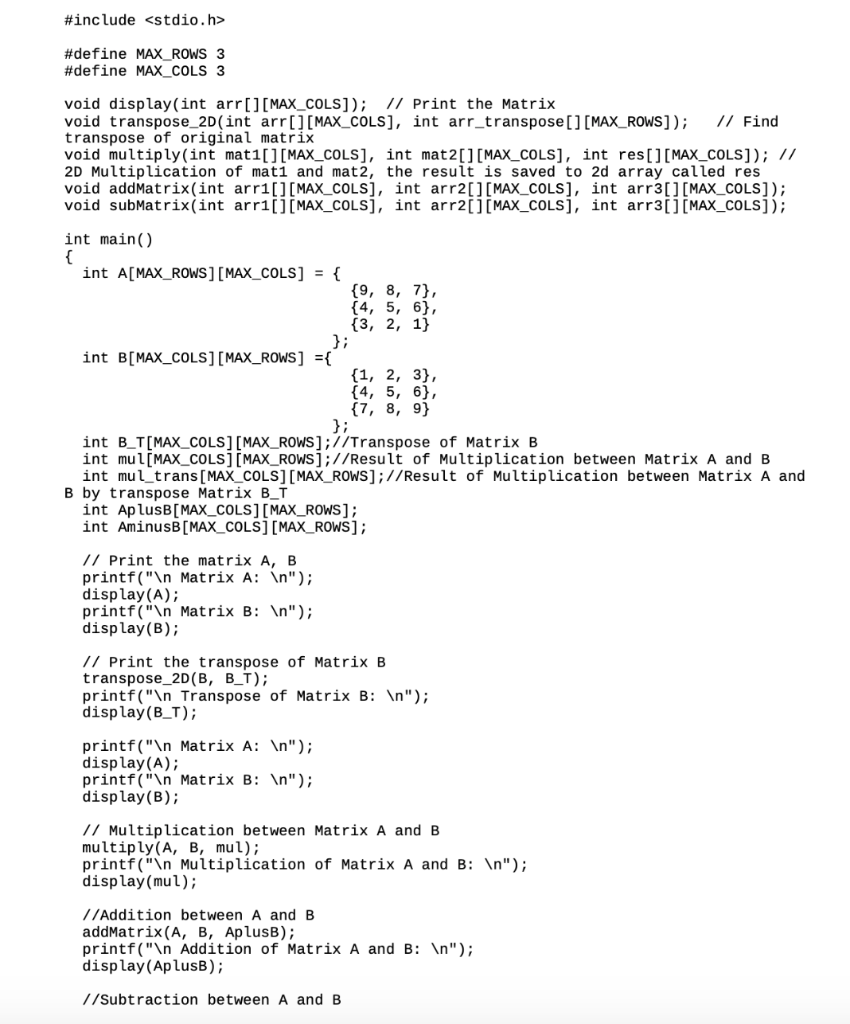 Solved Q4 In This Project You Will Implement The 2D Array Chegg Com   PhpBtdaTn