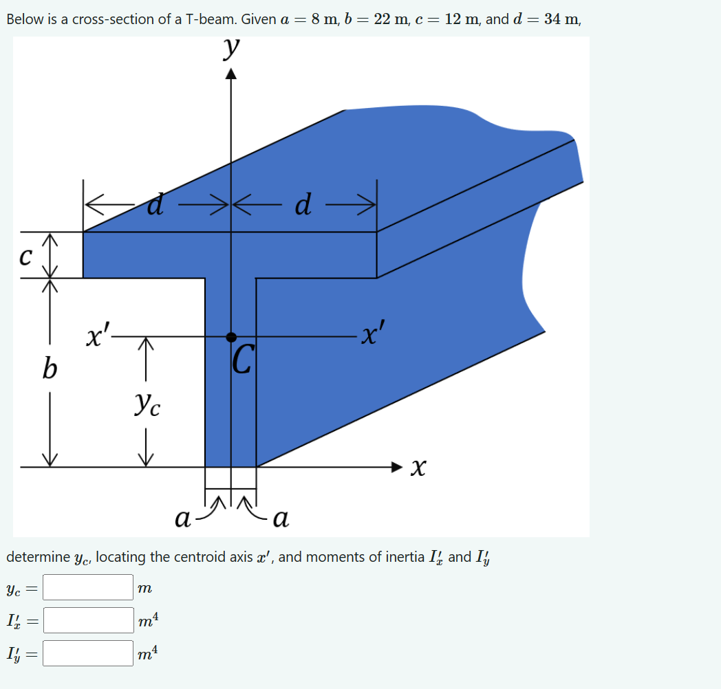 Solved Below Is A Cross-section Of A T-beam. Given | Chegg.com