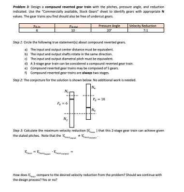 Solved Problem 3: Design a compound reverted gear train with | Chegg.com