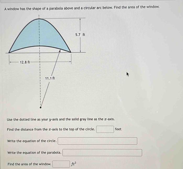 Solved A window has the shape of a parabola above and a | Chegg.com