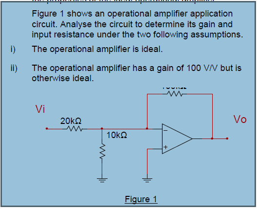 Solved Figure 1 shows an operational amplifier application Circuit Diagram