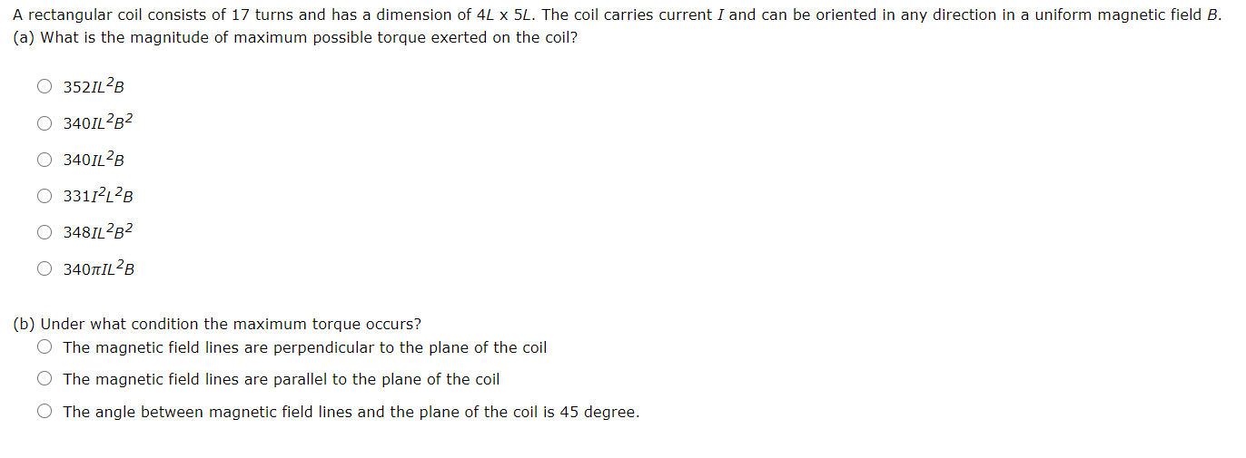 Solved A rectangular coil consists of 17 turns and has a | Chegg.com