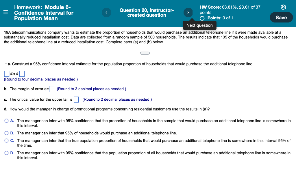 Solved Homework: Module 6- HW Score: 63.81%, 23.61 of 37 = | Chegg.com