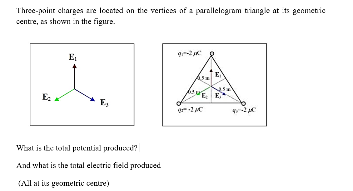 Solved Three-point charges are located on the vertices of a | Chegg.com